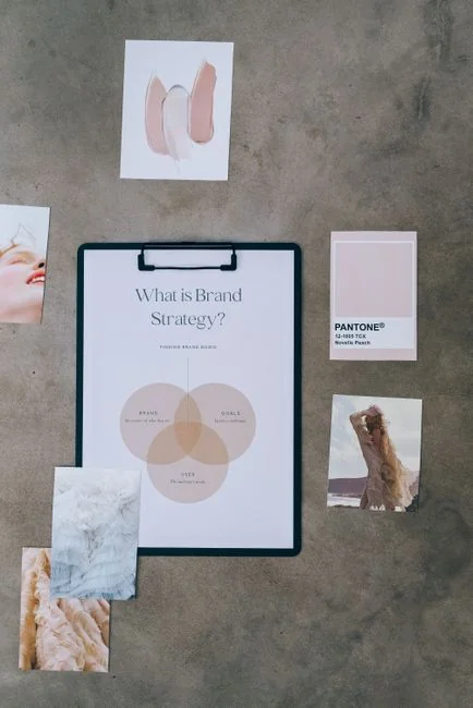 A detailed view of marketing strategy documents with close focus on text, ideal for business and finance content.